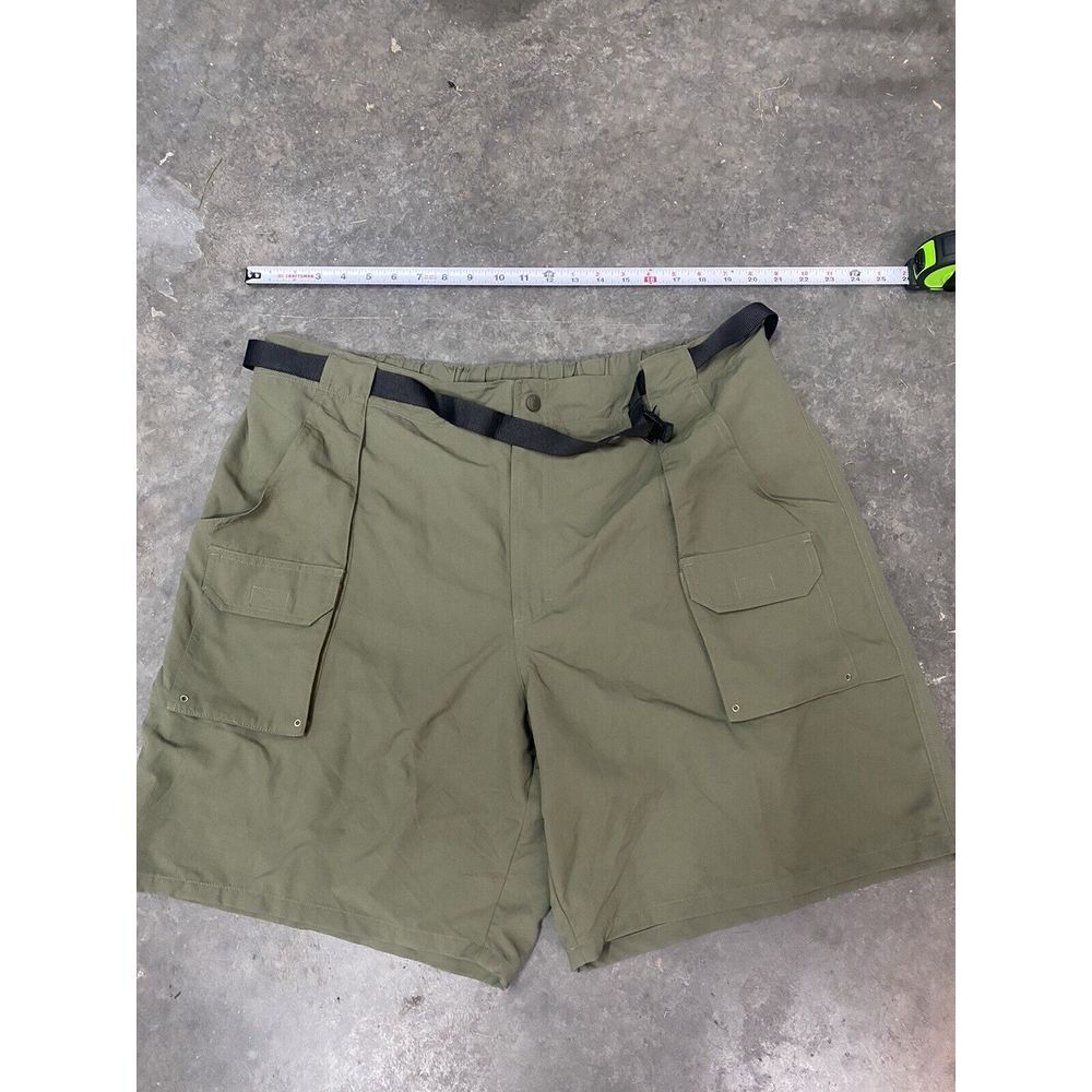 Woolrich Men's Nylon Shorts Belted Size XL Inseam 9" Cargo Green 3057‎